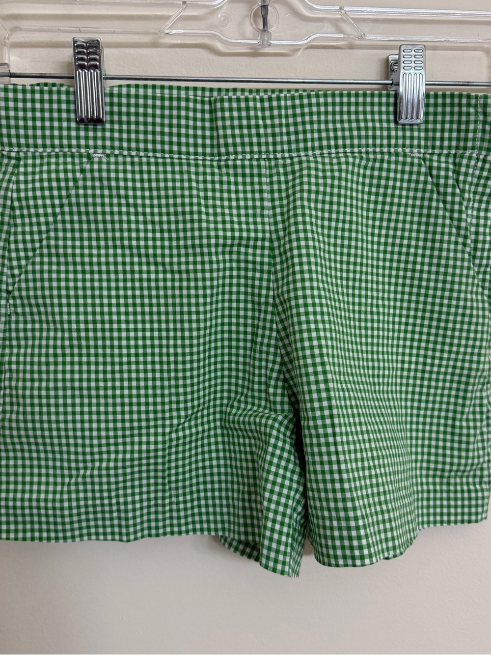 Jamie and Jack Green Gingham Girls Shorts
